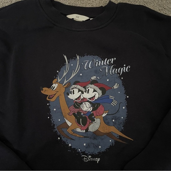 H&M Disney Christmas Winter Navy Sweatshirt - Picture 3 of 4